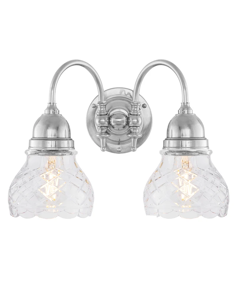 Badrumslampa - Stackelberg nickel, slipat klarglas